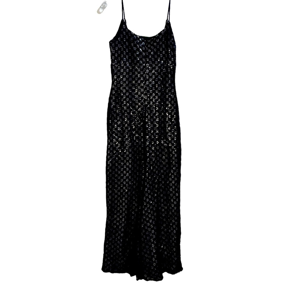 Jessica McClintock long formal dress black and silver size 8 - Picture 4 of 7